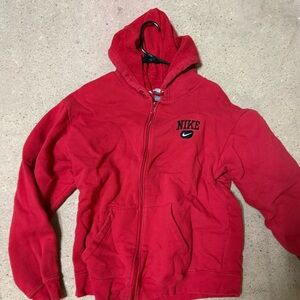 Nike Men's Red Full-Zip Hoodie